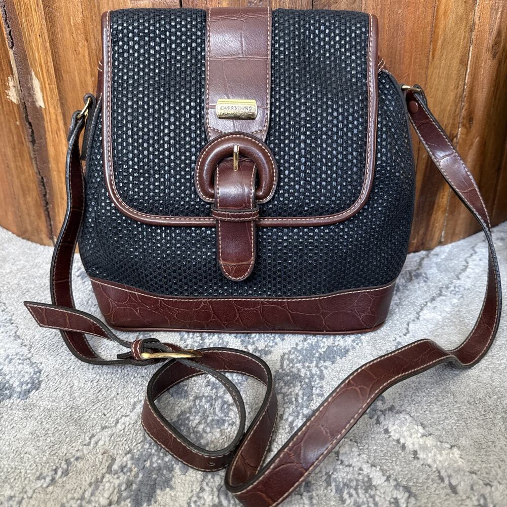 Vintage Carryland Crossbody Shoulder Strap Purse Navy Organization D